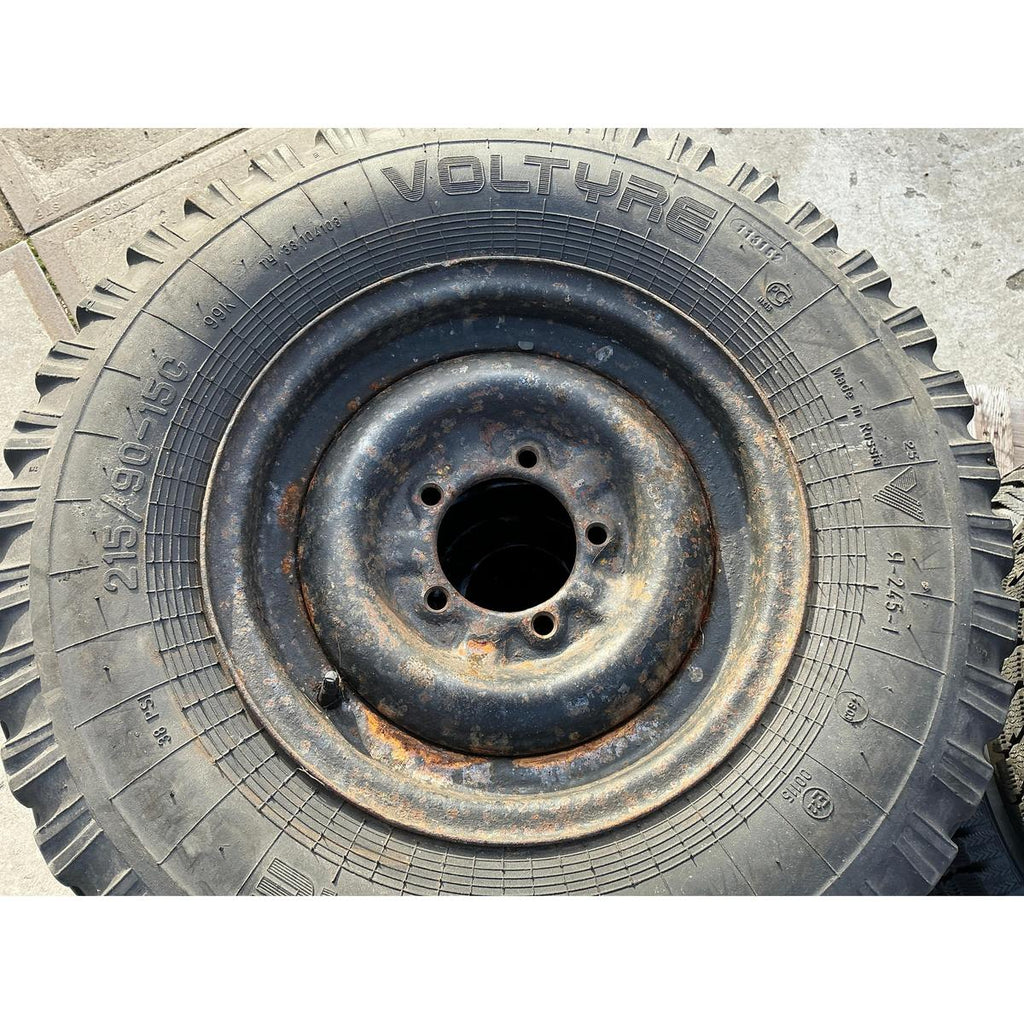 15 Inch Rim and Tire – Classic Bukhanka – Voltyre 215/90 R15C - Used - Price per Piece - - UAZ spare parts