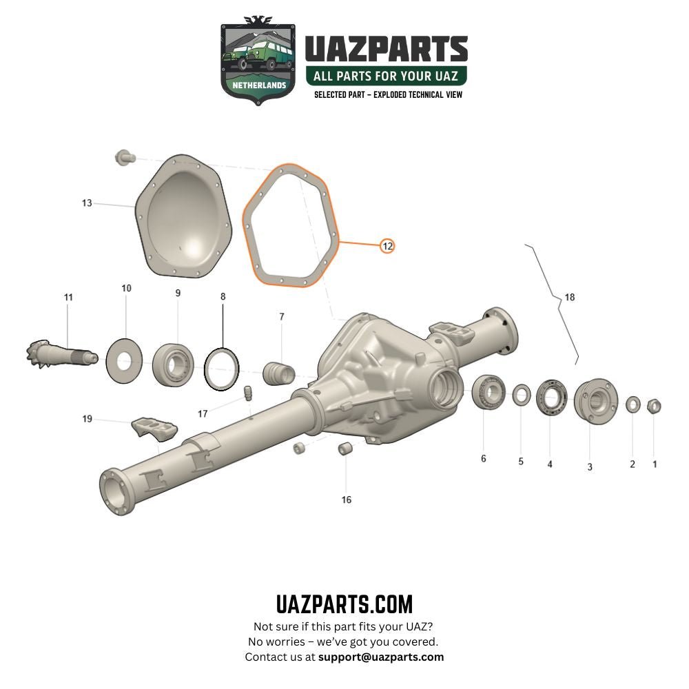 Diff Gasket Spicer axl - Patriot, Profi, Hunter & 469, Bukhanka - OEM 316000240101911 - - UAZ spare parts