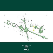 Laden Sie das Bild in den Galerie-Viewer, Front Axle Flange Bushing 33 mm – Bukhanka (Classic 2.4L &amp; 2.9L, Modern 2.7L), Hunter &amp; 469 (2.4L, 2.7L &amp; 2.9L) – OEM 006900230408300 - Axles, cardan &amp; suspension - UAZ spare parts