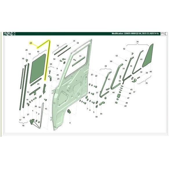 Front Door Window Seal (Upper & Rear) – Bukhanka (Classic & Modern) – OEM 451Д-6103254