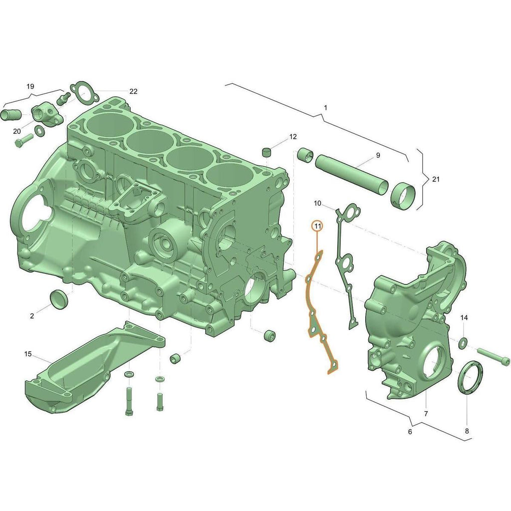 Right Timing Chain Cover Gasket - Patriot, Profi, Hunter & 469, Bukhanka Modern OEM: 40624.1002068 - - UAZ spare parts