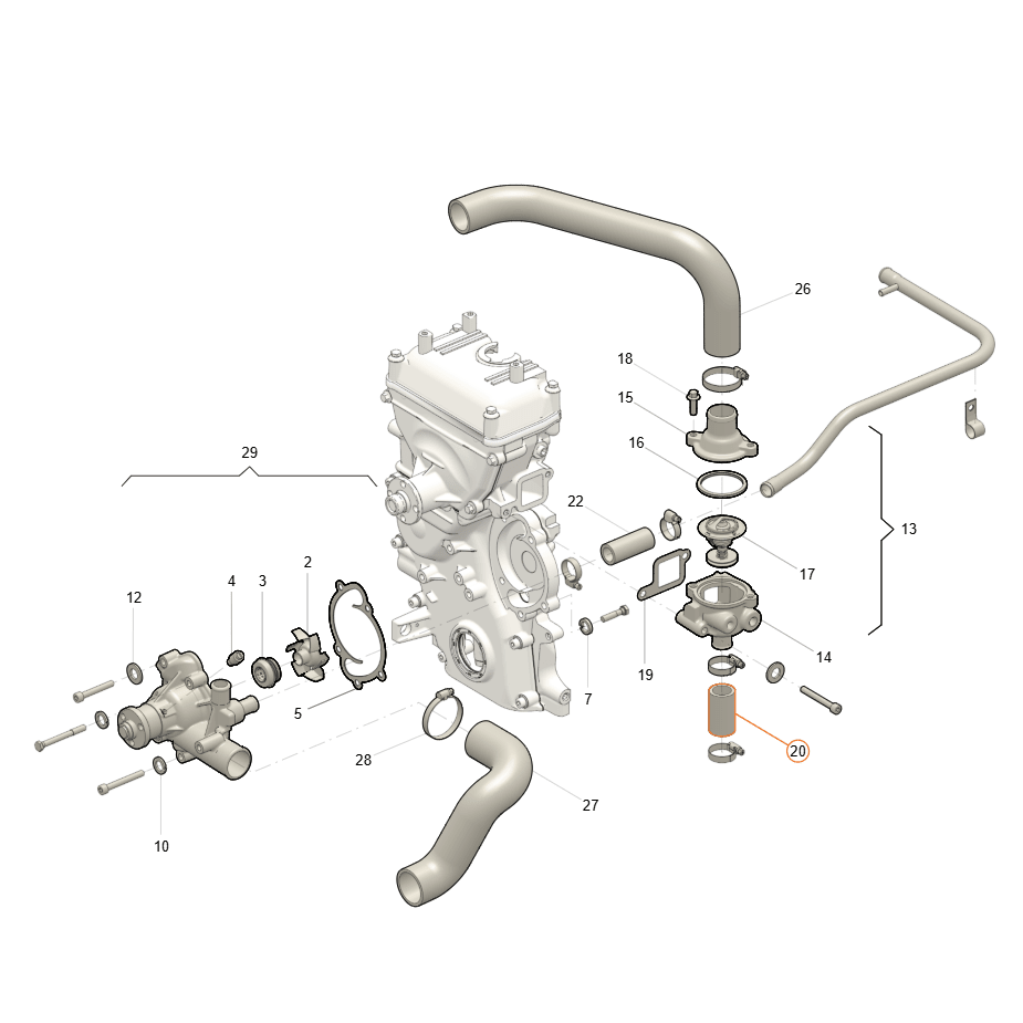 Silicone Thermostat Hose - 2.7L UAZ Models - OEM 406-1306035-10 - - UAZ spare parts