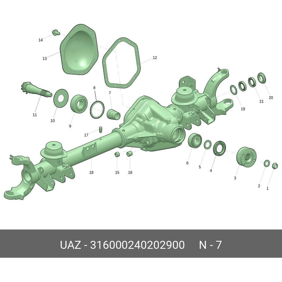 Spacer for Drive Sprocket Bearing Spicer Axle – UAZ Patriot – OEM 316000-2402029-00 - Axles, cardan & suspension - UAZ spare parts