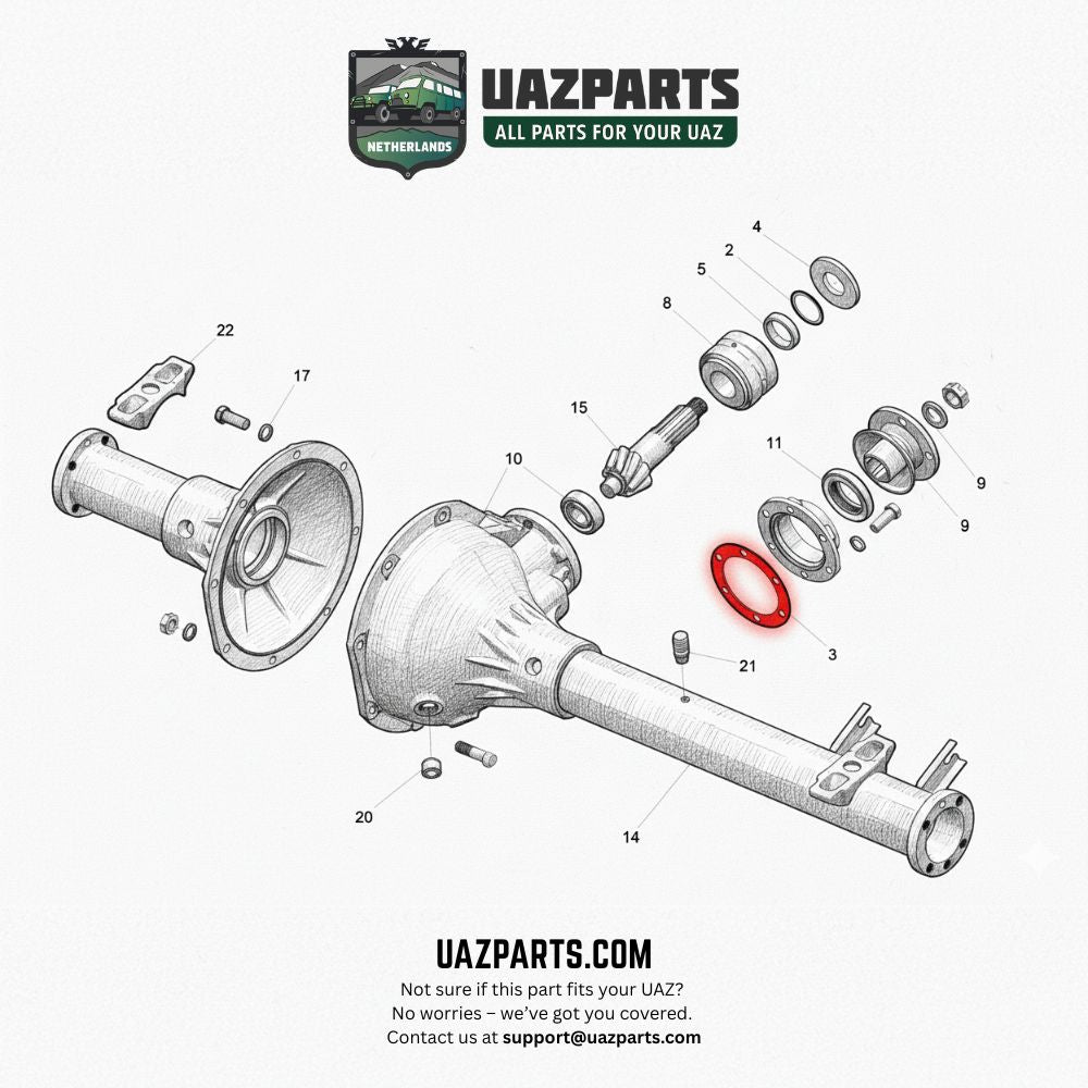 Bearing Cover Gasket for Timken axl – Bukhanka (Classic & Modern), Hunter & 469 (all engines), GAZ Series – OEM 69 - 2402035 / 006900240203500 – UAZPARTS.COM UAZ PART – OEM 69 - 2402035 / 006900240203500
