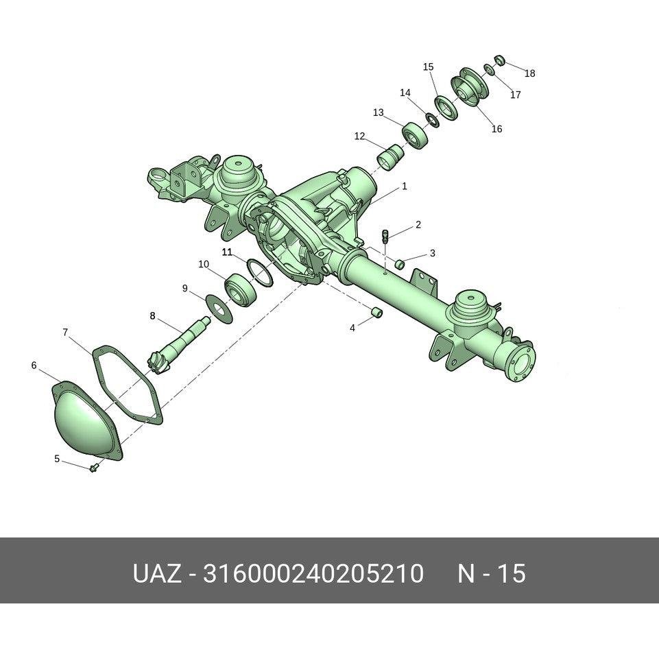Oil Seal Spicer Axle/Cardan Side 42x75x10x16.4 – Bukhanka Modern (2.7L) & Hunter/469 (2.7L) – OEM 3160 - 2402052 - 02 – UAZPARTS.COM UAZ onderdeel – OEM 3160 - 2402052 - 02 / 316000 - 2402052 - 10